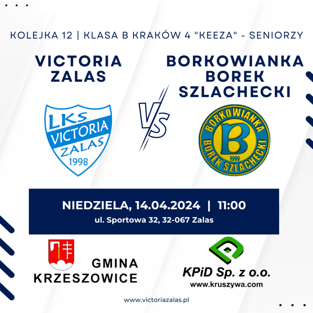 Victoria Zalas vs Borkowianka Borek Szlachecki | 12 Kolejka | Klasa B Kraków 4 „KEEZA” |