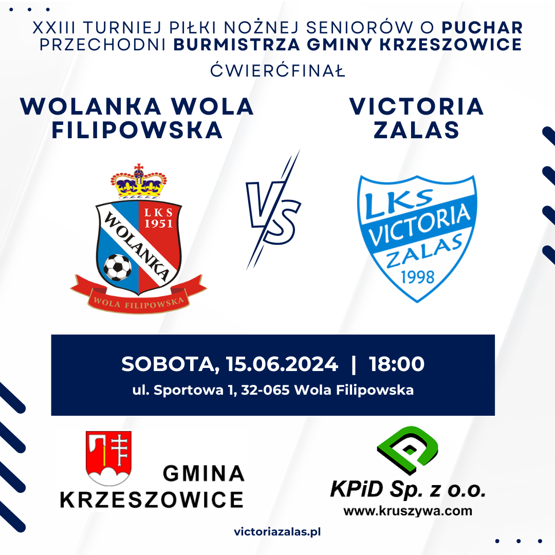 Zapraszamy na Mecz Ćwierćfinałowy o Puchar Burmistrza Gminy Krzeszowice!