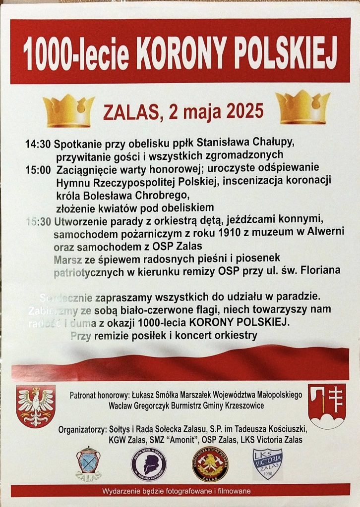 Serdecznie zapraszamy do uczczenia 1000-lecia Korony Polskiej!